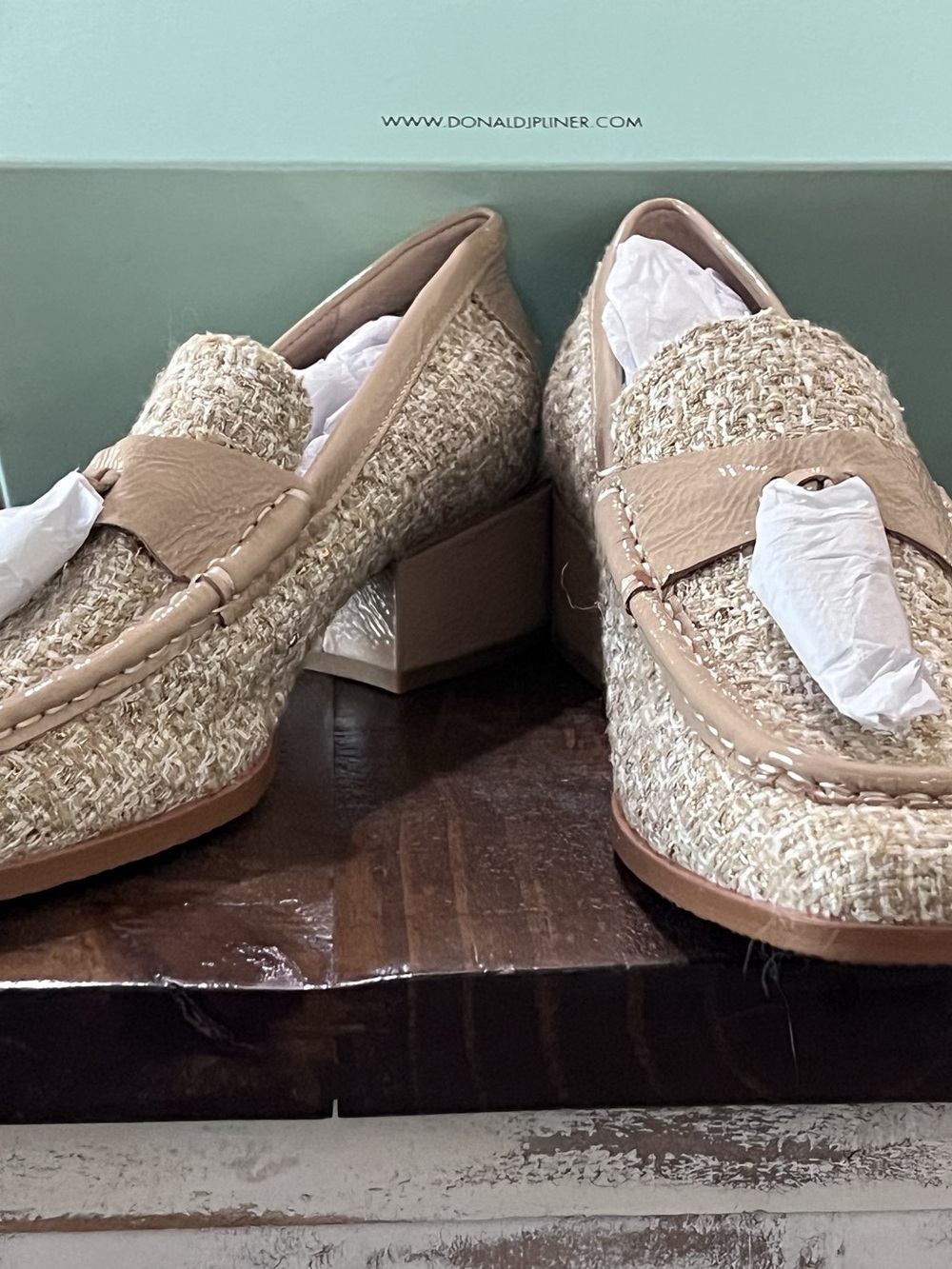 Donald J Pliner Mirabell Bouclé Tweed Tassel Block-Heel Loafers
